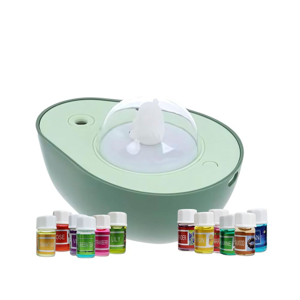 Pack Humidificador Forma De Palta + 12 Esencias Aromaticas image number 0.0