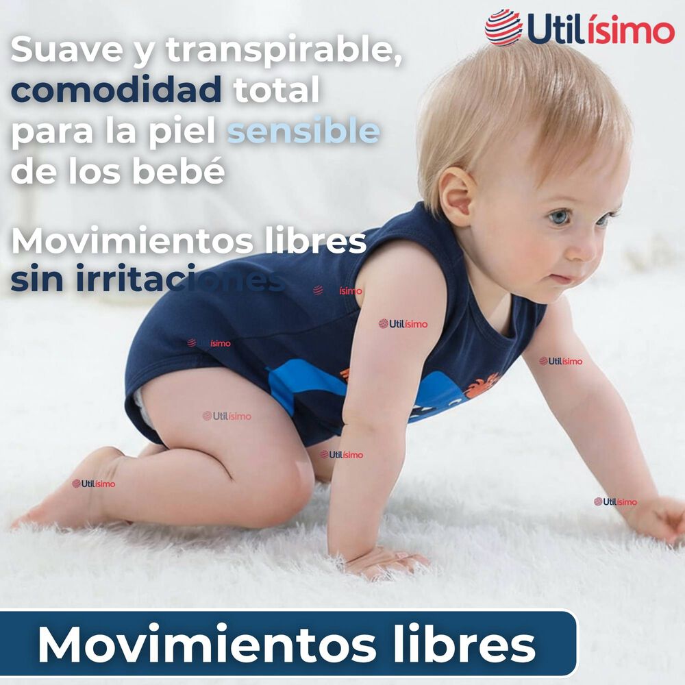 Pack 5 Bodys Niño Sin Manga Tedmimak 100% Algodón Baby Shark image number 5.0