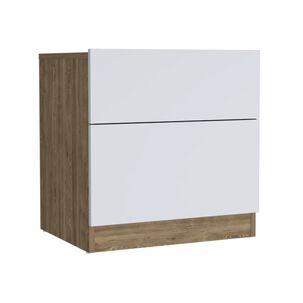 Velador 1 Cajon 1 Puerta Fm-023c - Café Claro / Blanco