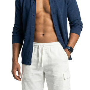 Short Fresco Lino Grueso Cargo Hombre