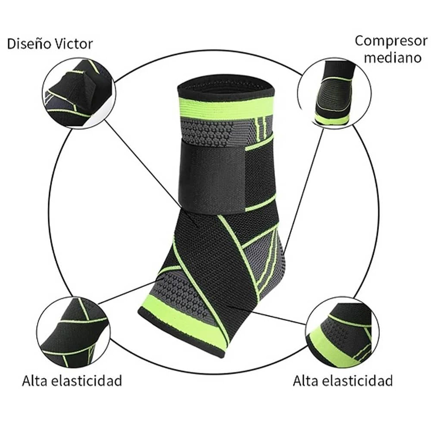 Tobillera Venda Elastica Ortopedica Compresi&oacute;n Dolor Tobillo image number 1.0