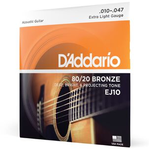 Set Cuerdas Guitarra Acústica 10-47 Ej10 Daddario