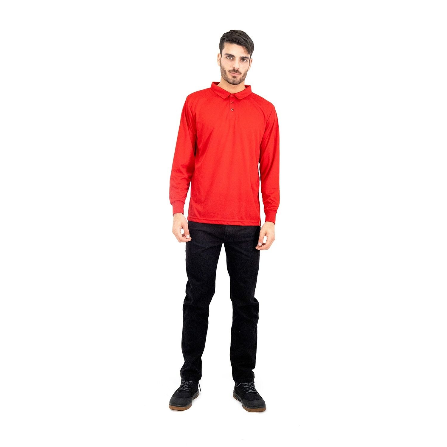 Polera Cooldry Quebec Manga Larga Rojo Hombre image number 4.0