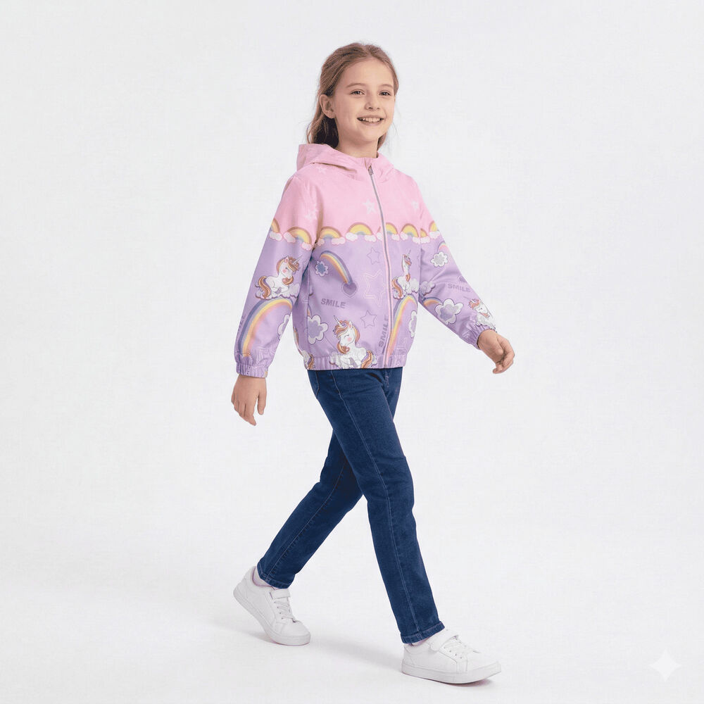 Chaqueta Ni&ntilde;o Impermeable Con Capucha Cortaviento Infantil image number 2.0