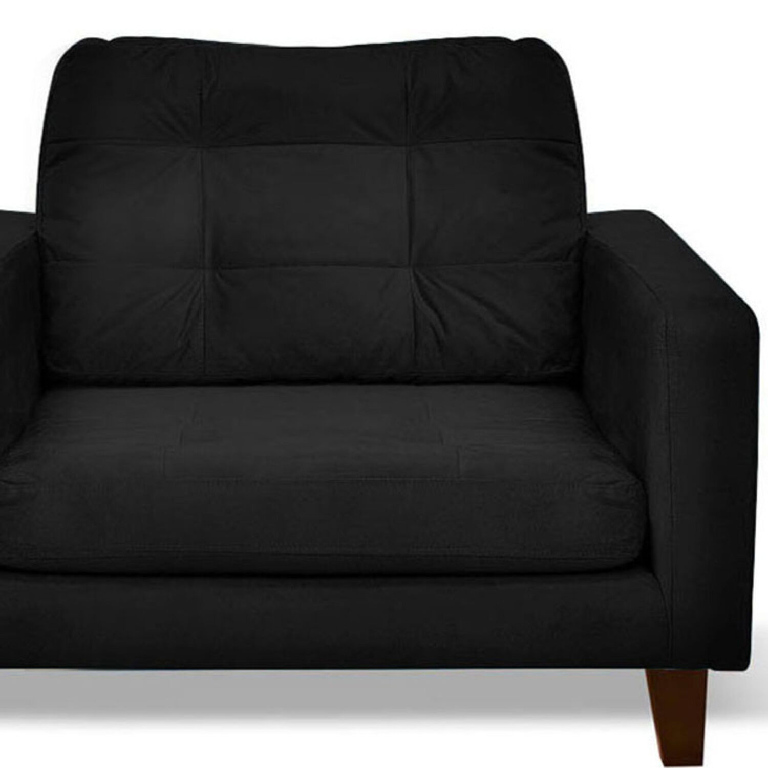 Sofa Napoles 1 Cuerpo Tela Velvet Negro image number 1.0