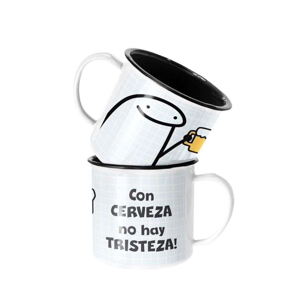 Taza Enlozada Lechera Con Cerveza No Hay Tristeza Regalo image number 0.0