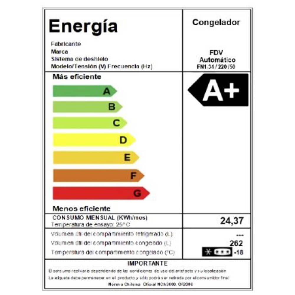 Freezer Fdv Deluxe Prestige Chef 262 Lts image number 8.0