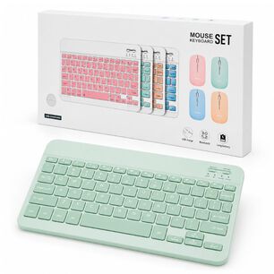 Kit De Teclado Mouse Para Ipad O Tablet Android Slim Verde