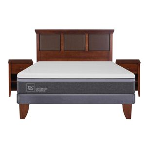 Cama Europea Cic Ortopedic / 2 Plazas / Base Normal + Set De Maderas