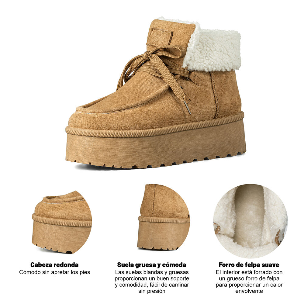 Botin Casual Mujer Gamuza Felpa Antideslizante Weide Lt202 image number 7.0