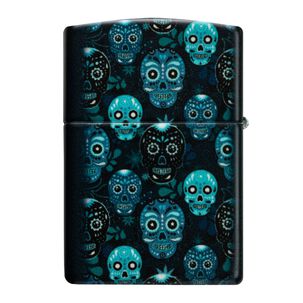 Encendedor Zippo Sugar Skulls Design Azul Zp46017