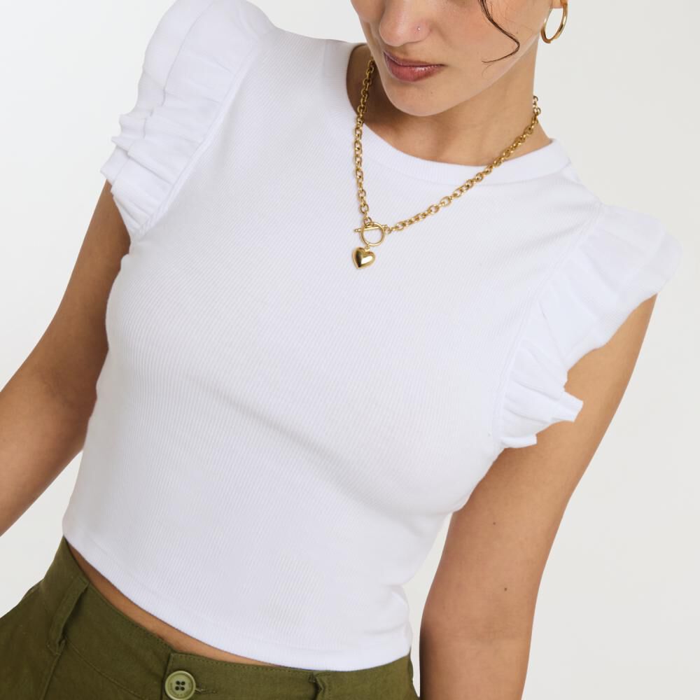 Polera Manga Corta Con Vuelos Cuello Redondo Mujer Freedom image number 4.0