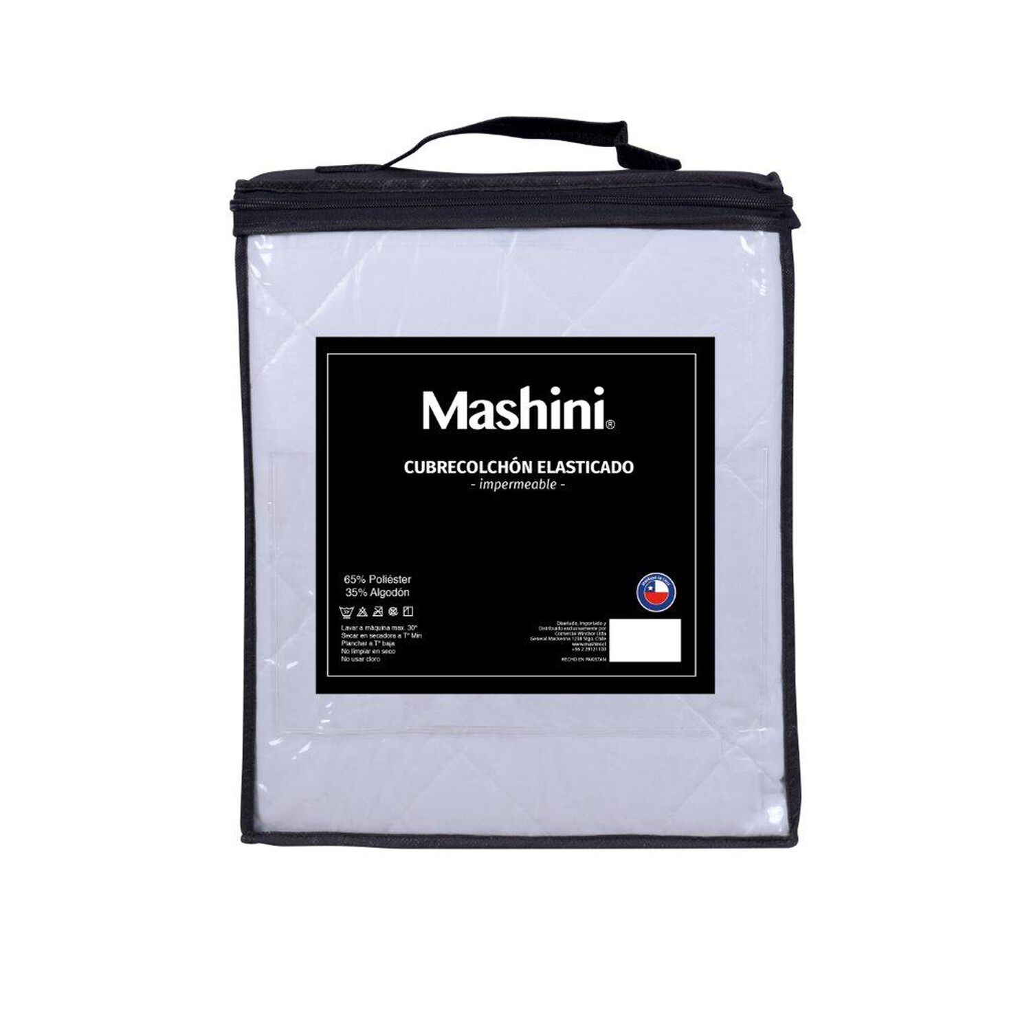Cubrecolchon Impermeable Mashini 1 Plaza Blanco image number 2.0