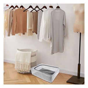 Caja Organizadora De Ropa Con Ventana Transparente Y Cierre 40x30x21cm