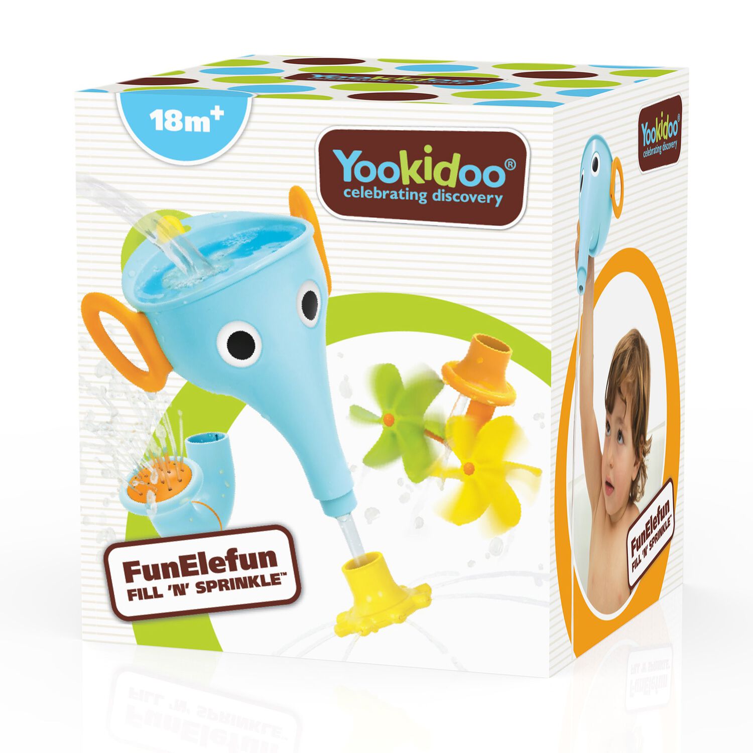Juego De Ba&ntilde;o Elefante Embudo Celeste Infantil Beb&eacute; Ni&ntilde;o Ni&ntilde;a Tina Yookidoo image number 4.0