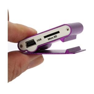Mini Reproductor Mp3 Clip Estilo Shuffle Sin Pantalla Morado