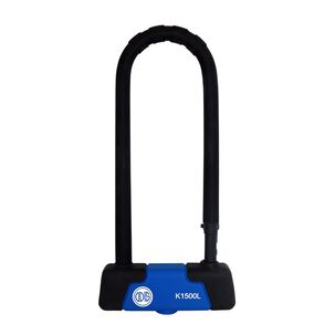 Candado Bicicleta U Lock Odis Bike K1500l 15x285mm Negro Azul Llave Mapa