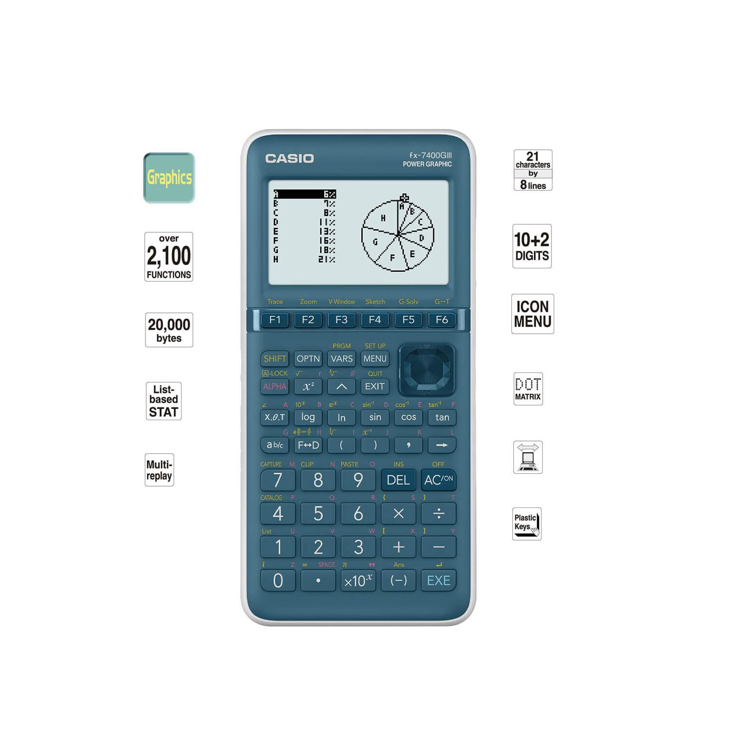 Calculadora Cientifica Graficadora Usb Azul Fx-7400giii image number 1.0