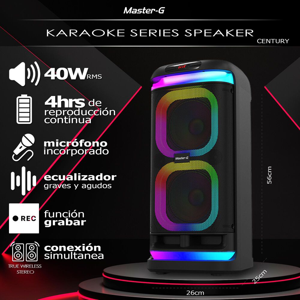 Parlante Karaoke Bluetooth Century 6,5" Con Micr&oacute;fono image number 4.0