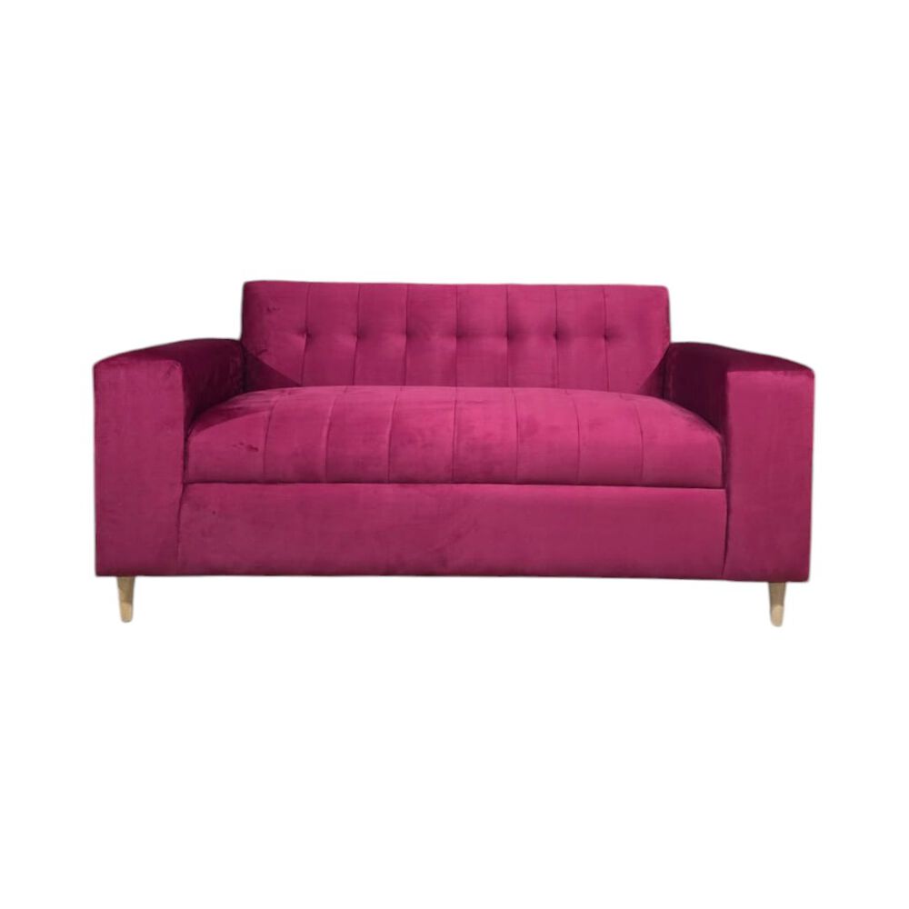 Sofa Dos Cuerpos Felpa Burdeo image number 3.0