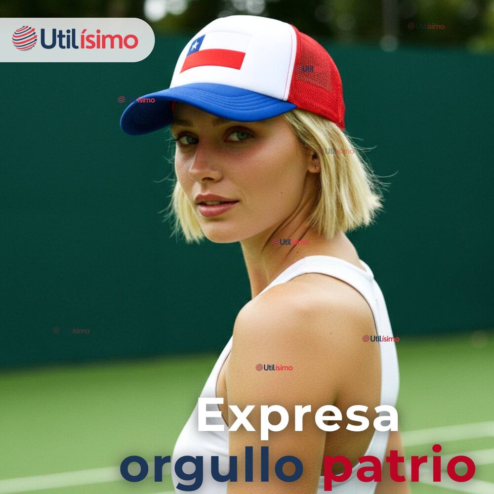 Gorro Jockey Talla Única Ajustable Malla Poliéster Estampado Chileno image number 5.0