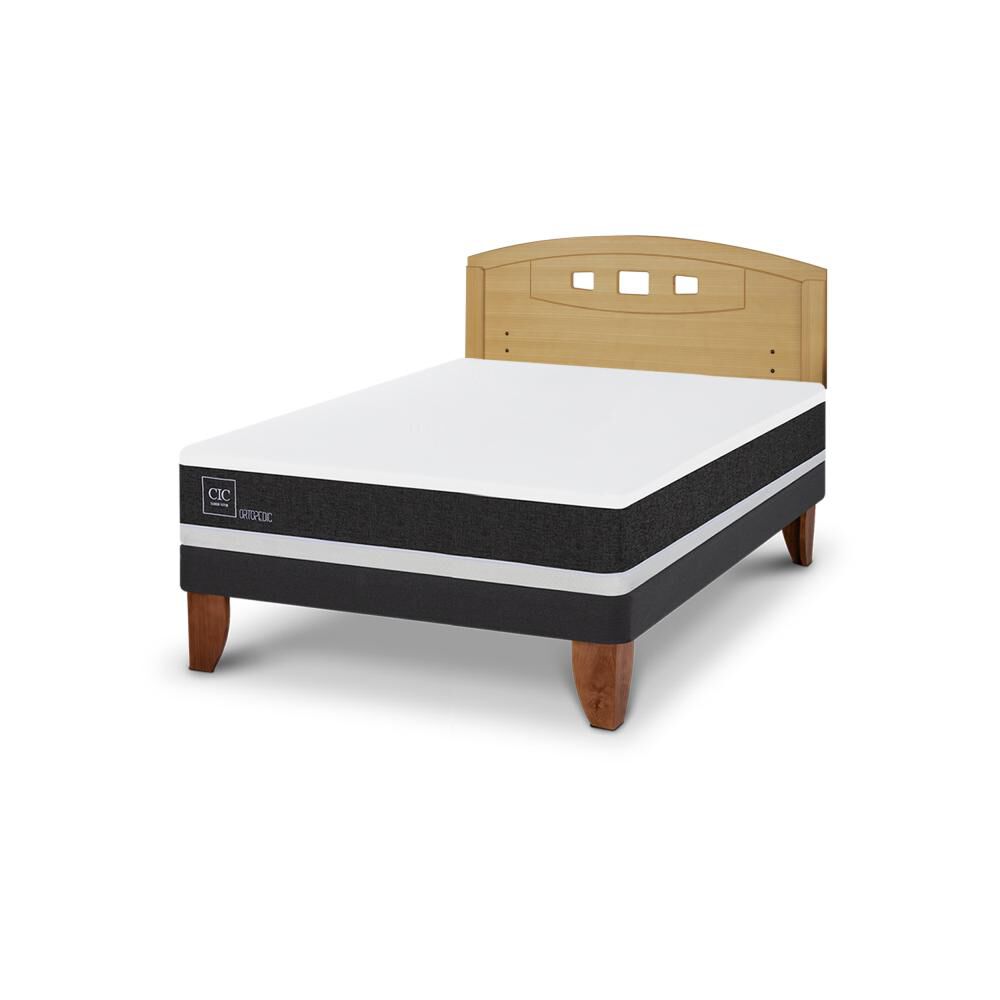 Cama Europea Cic Ortopedic / 2 Plazas / Base Normal + Respaldo image number 2.0