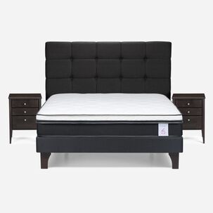 Cama Europea Rosen New Style 6 / 2 Plazas / Base Normal + Set De Maderas