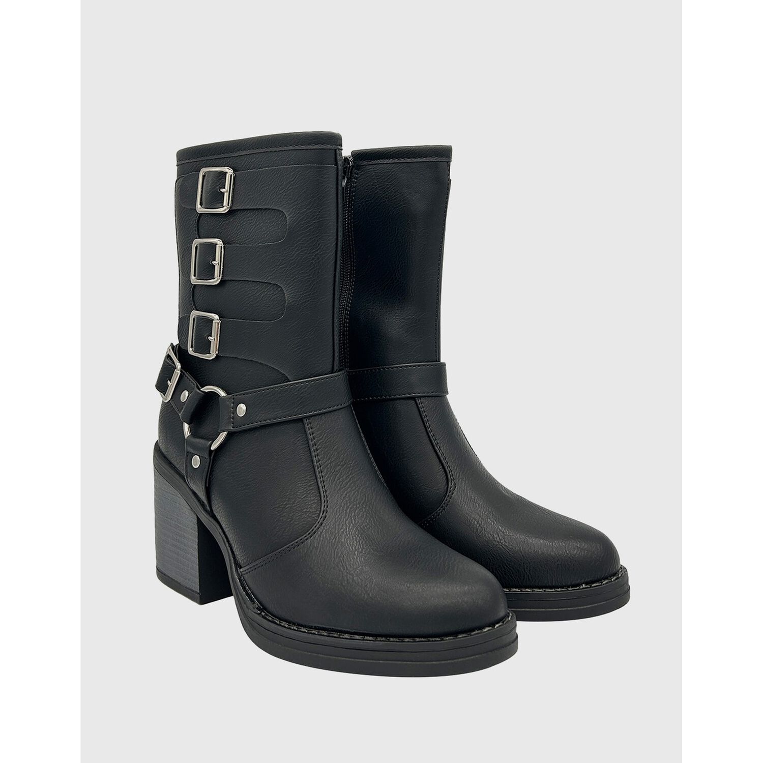 Bota Para Mujer, Negro, Cuadruple Correa Danicolle image number 1.0