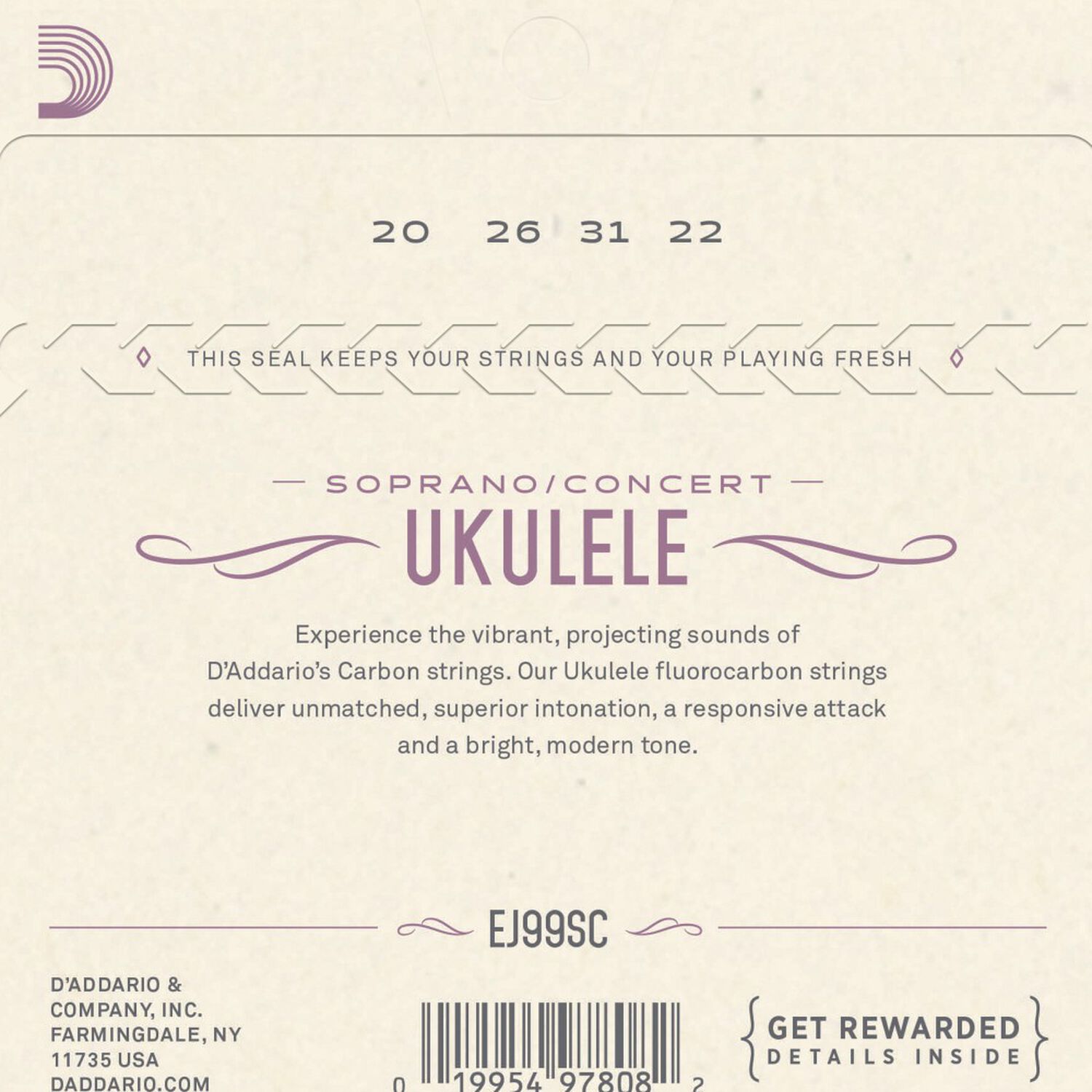 Set Cuerdas Ukelele Soprano-concierto Ej99sc Daddario image number 1.0