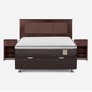 Cama Baúl Rosen New Style 4 Plus / 2 Plazas / Base Normal + Set De Maderas