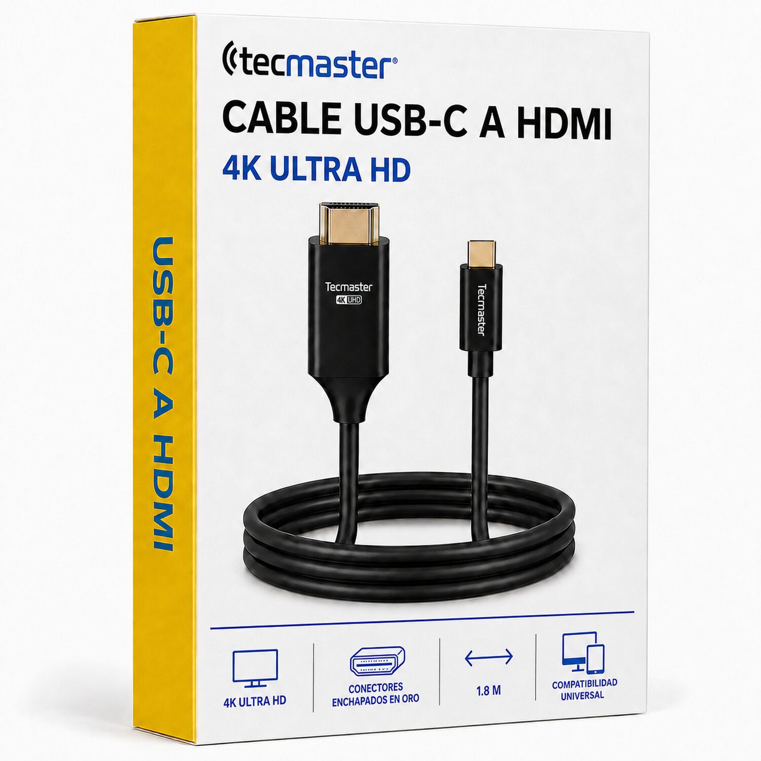 Cable Hdmi Type-c 4k Uhd 1.8m Tecmaster Tm-100539 High Speed image number 6.0