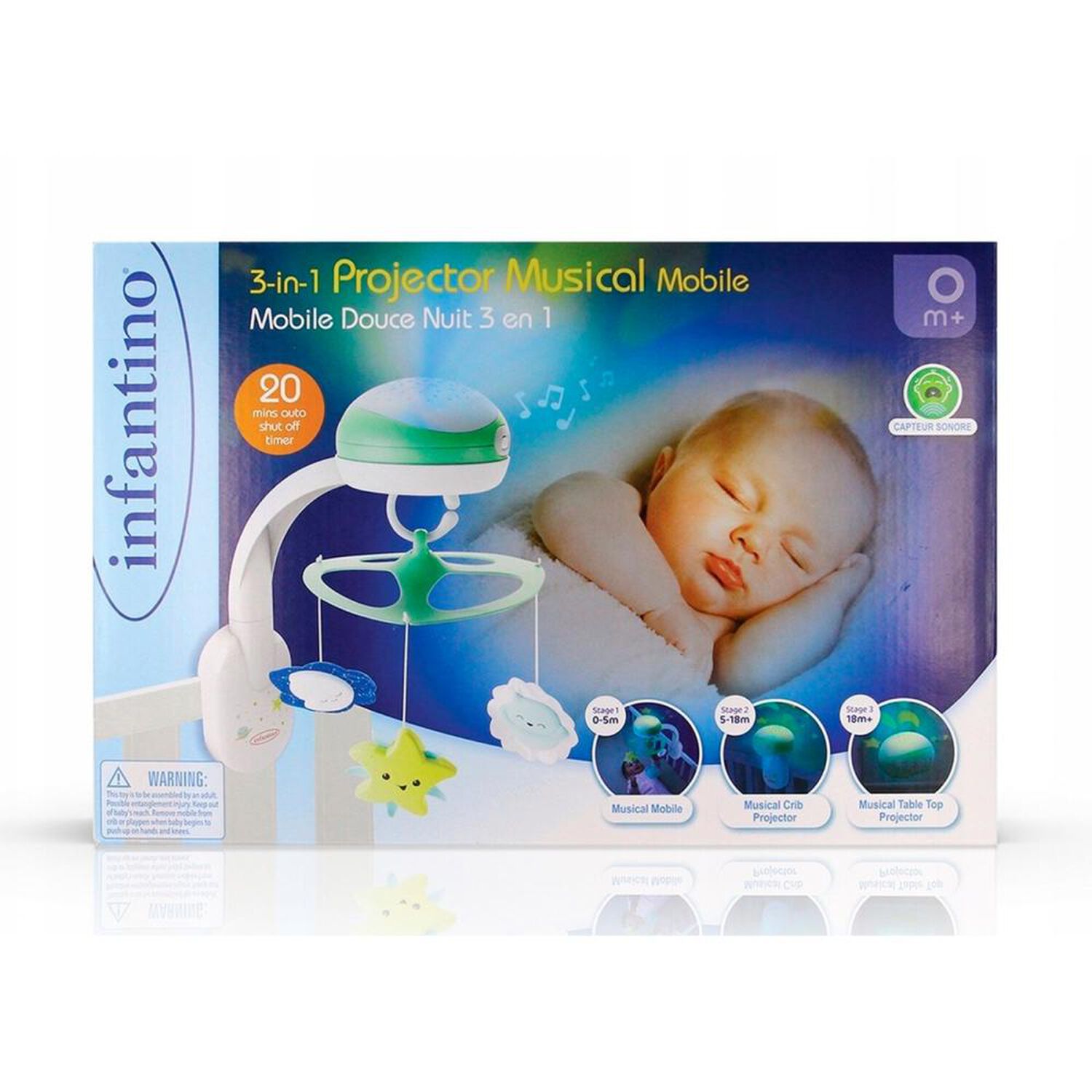 M&oacute;vil Proyector Musical Bebesit 3 En 1 Verde Infantino image number 3.0