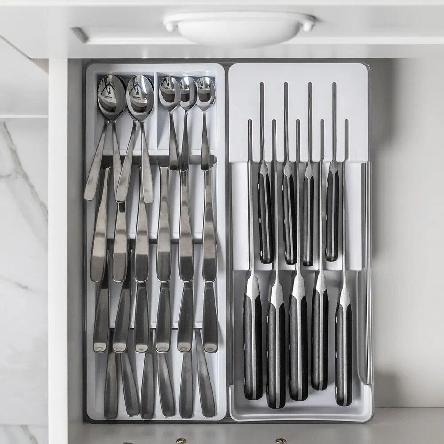 Organizador De Cuchillo Y Cubiertos Clear Blanco image number 2.0