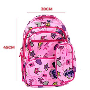 Pack Mochila Lonchera Estuche 45cm Juvenil Escolar Soft Pink