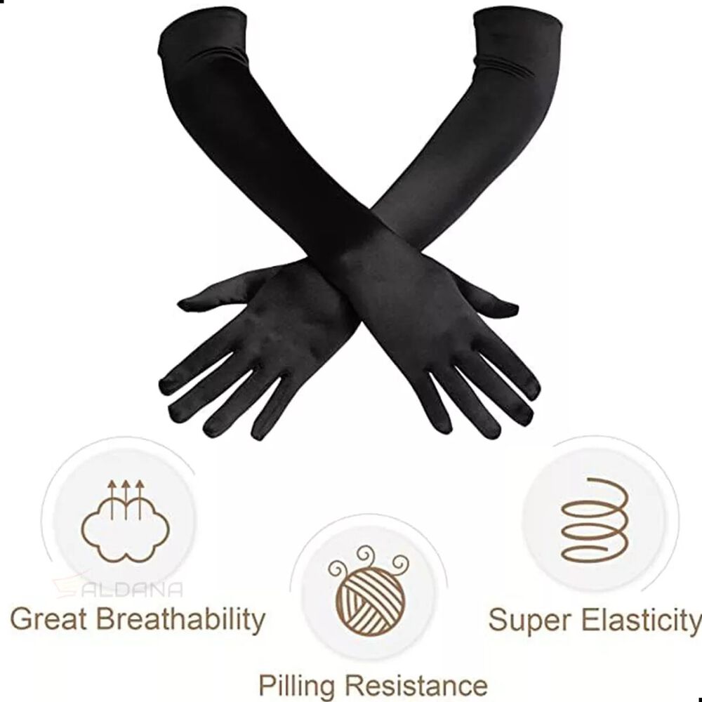 Guantes Largos Elegantes Dama Elegante De Satin image number 1.0