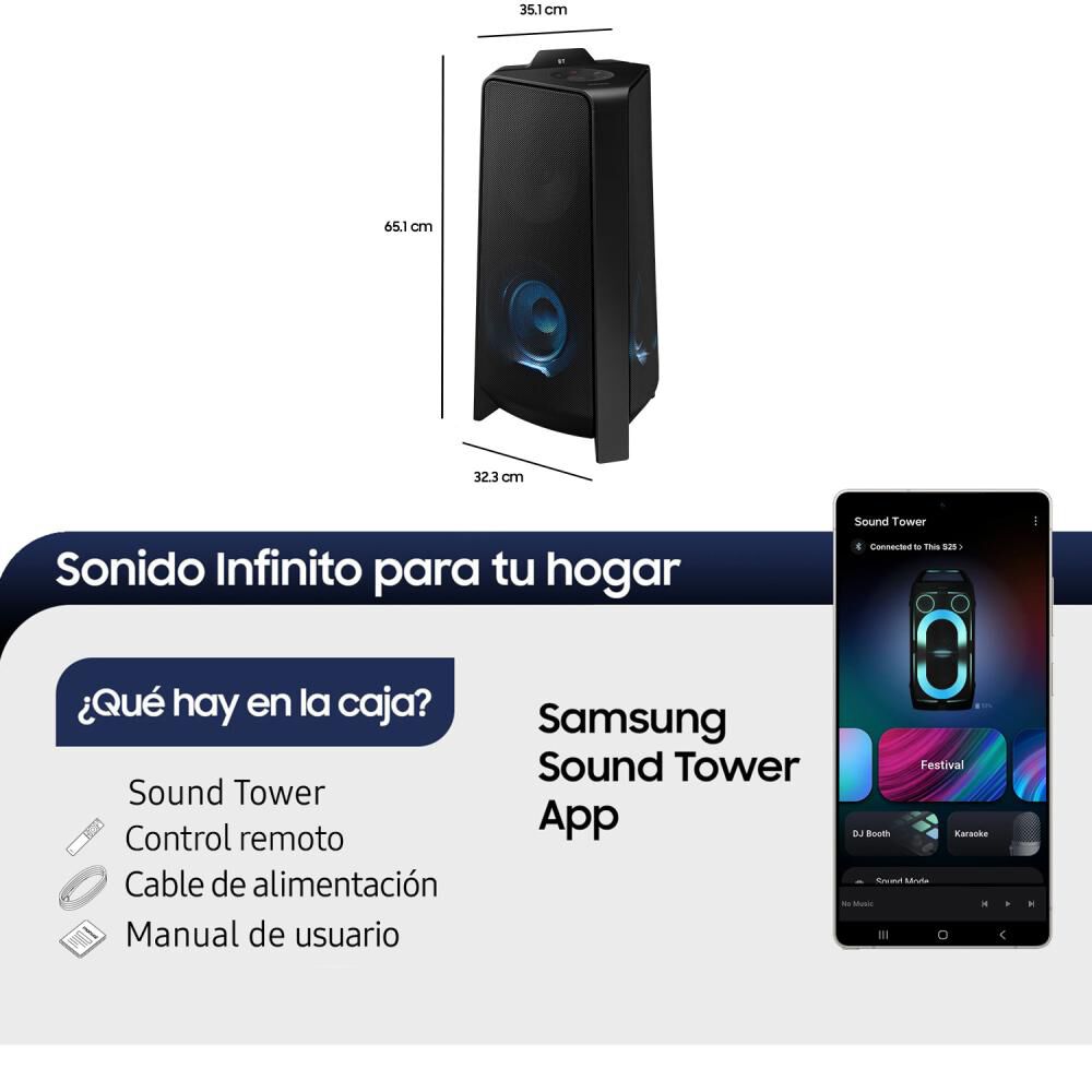 Minicomponente Samsung Sound Tower MX-T50/ZS 2020 image number 1.0