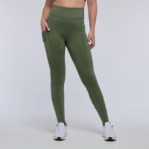 Calza Deportiva Lisa Tiro Alto Regular Mujer Wetland