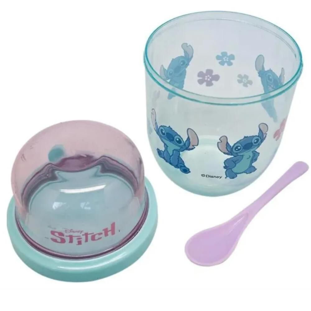 Vaso Yogurt Infantil Disney Stitch 450ml Con Cuchara image number 2.0