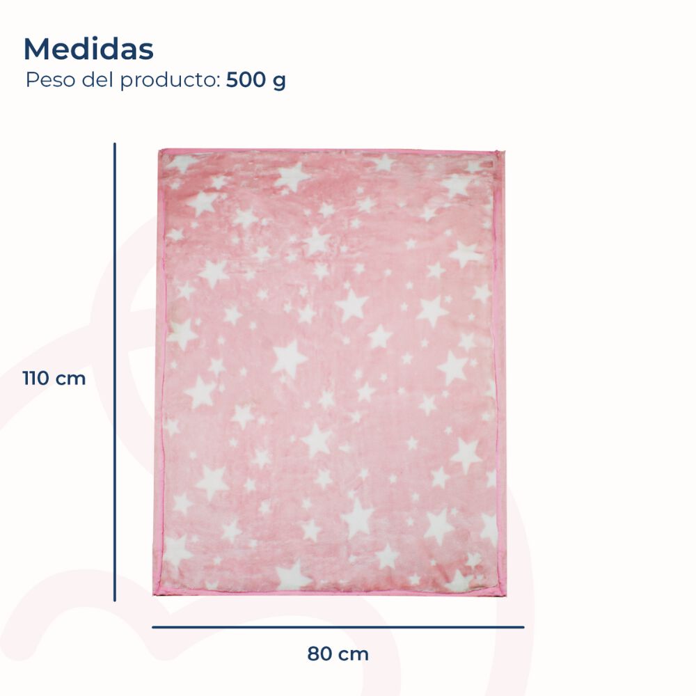 Frazada Ultra Soft Estrella 80x110cm Rosado Bebesit image number 6.0