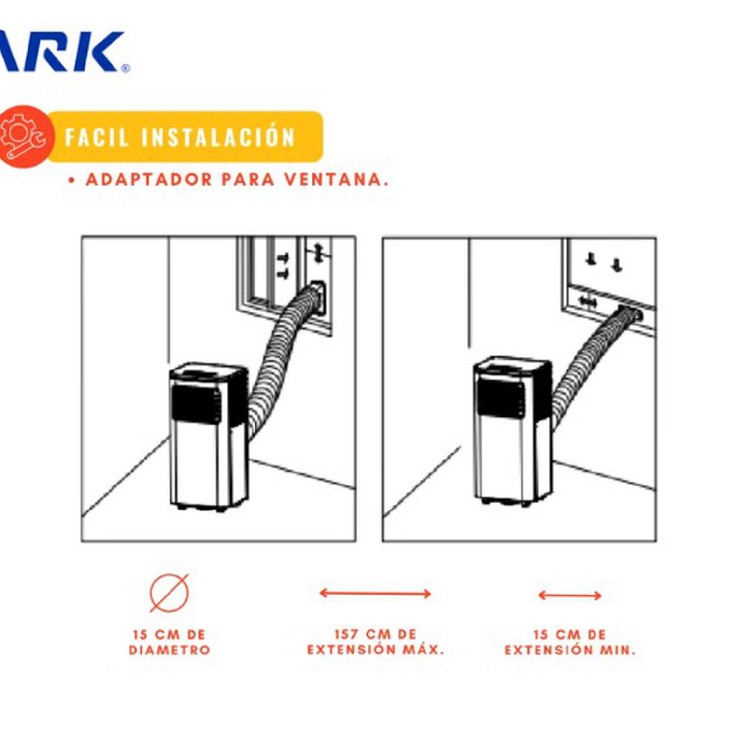 Aire Acondicionado Portatil Clark 12000 Btu image number 3.0