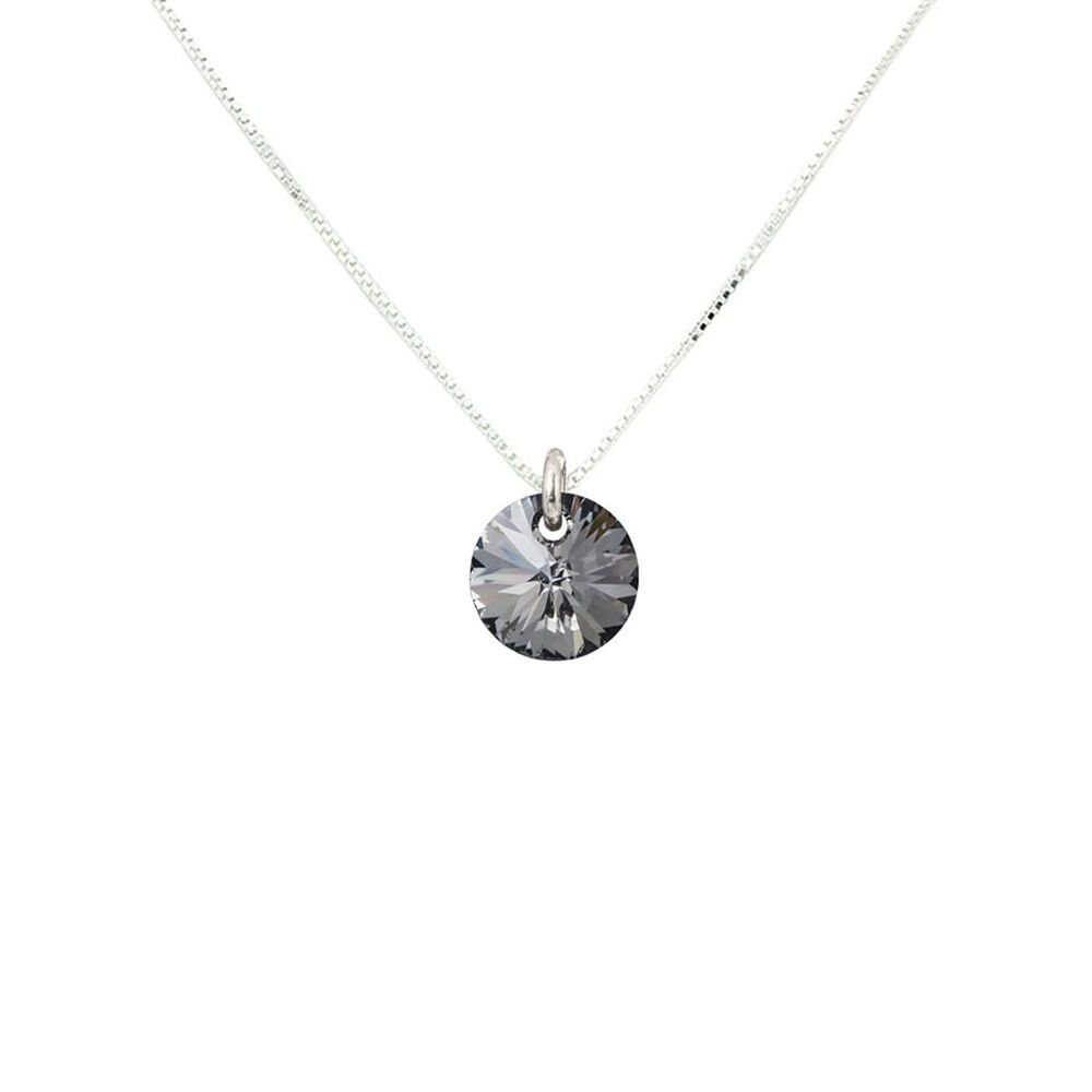 Collar Punto De Luz Plata Italiana 925 Y Cristal Genuino Silver Night image number 0.0