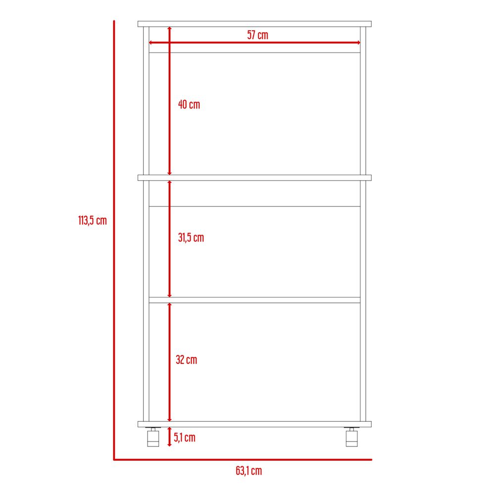 Mueble Microondas Con Ruedas 2 Puertas Fm-010b Blanco Y Negro image number 6.0
