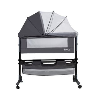 Cuna Colecho Cozy Con Colch&oacute;n Mosquitero Canasto Negro Huvi