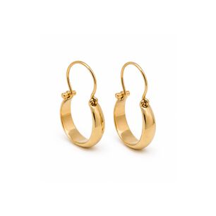 Aros Argolla Bote Largo 2cm No2 Oro 18k Nacional 1.70gr Dorado