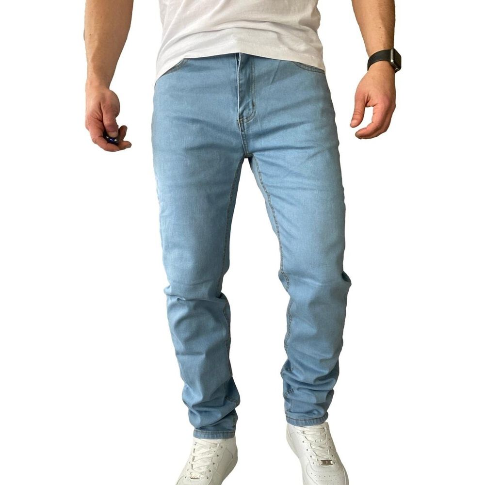 Pantal&oacute;n Jeans Elasticado Slim Celeste image number 1.0
