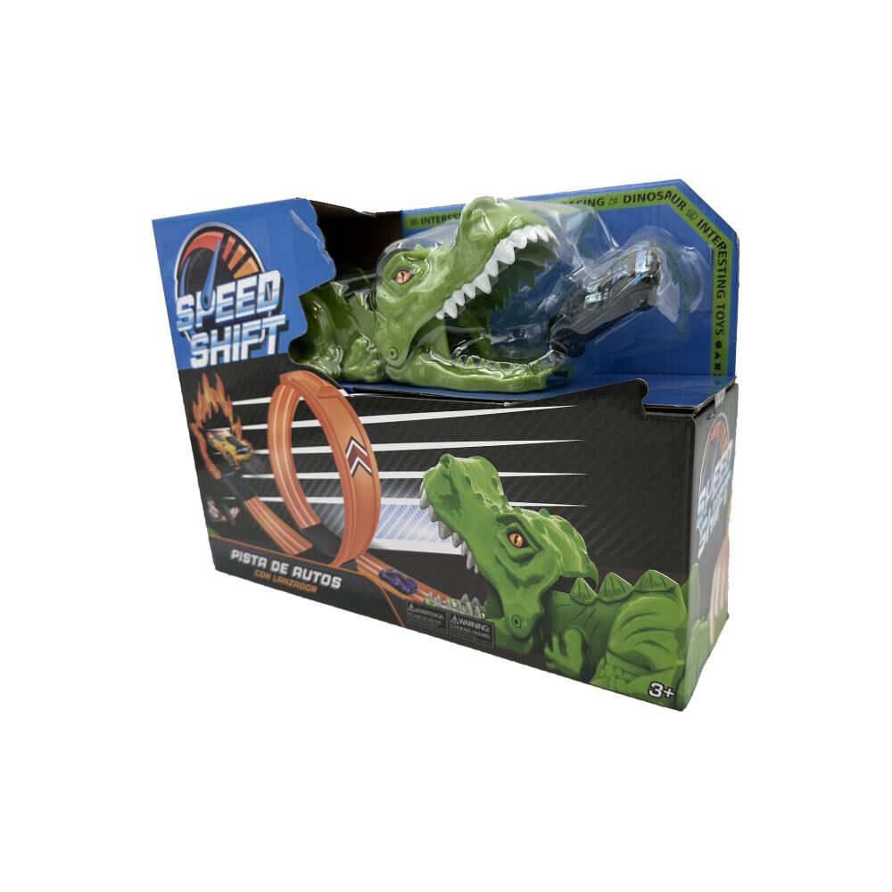 Pista De Autos Speed Shift Cocodrilo Y Tiburon Con Lanzador, Curva Mortal Y Auto Die-cast image number 4.0