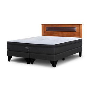 Cama Europea Rosen Tempo / 2 Plazas / Base Dividida + Respaldo Ferrara