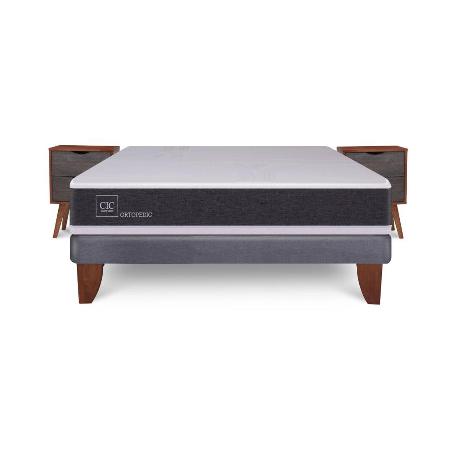 Cama Europea Cic New Ortopedic / 2 Plazas / Base Normal + Velador image number 0.0