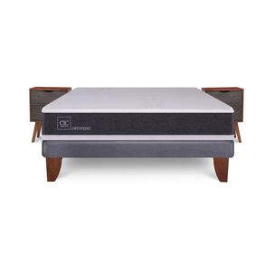 Cama Europea Cic New Ortopedic / 2 Plazas / Base Normal + Velador