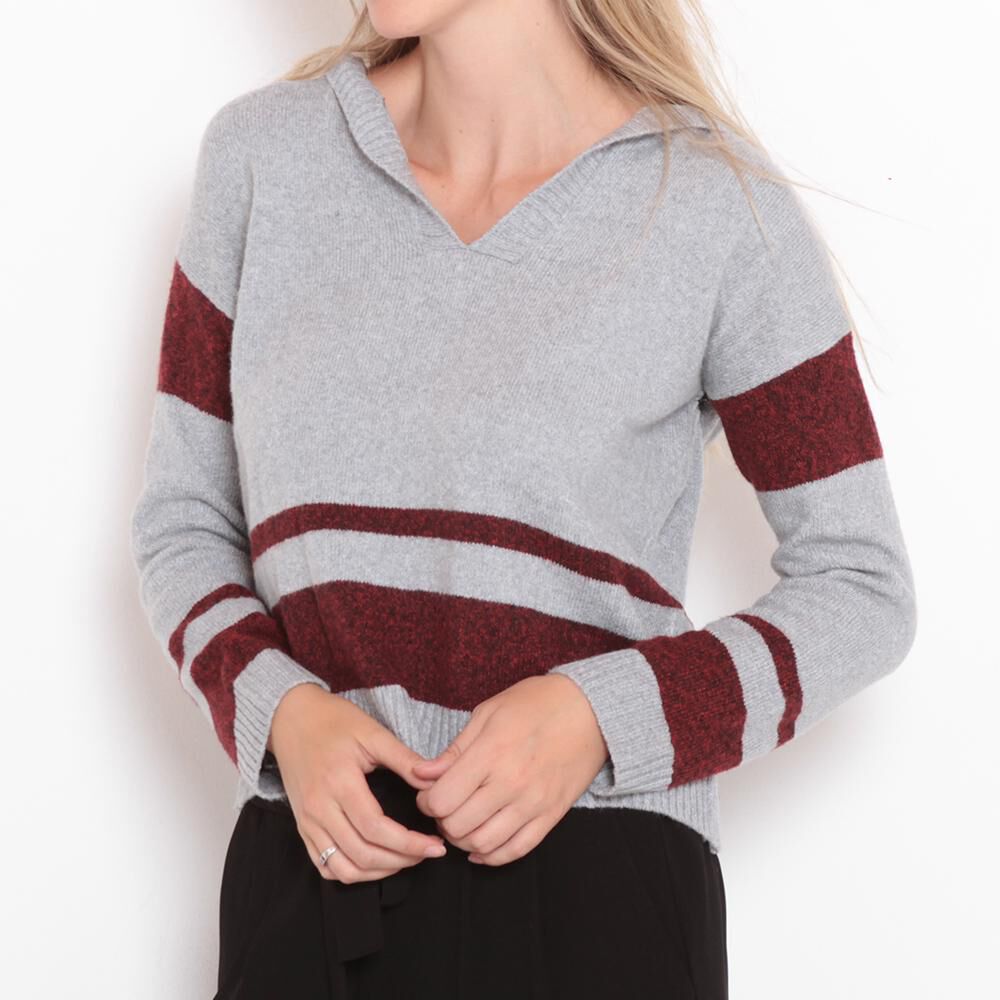 Sweater Rayas Cuello V Mujer Wados image number 0.0